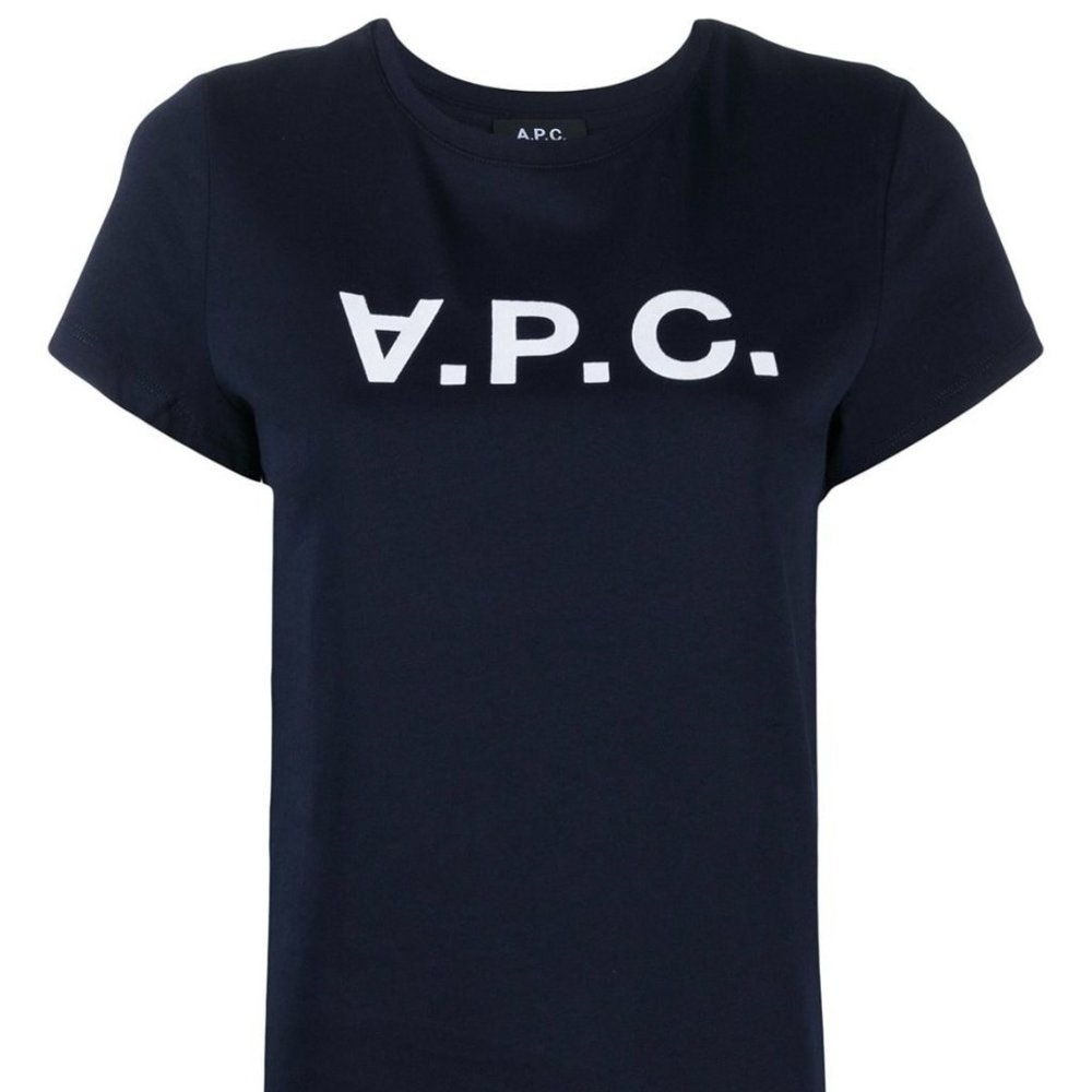 A.P.C. logo-print cotton t-shirt Navy